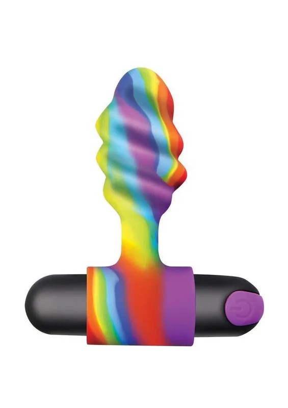 BangVibratingRainbowButtPlugSiliconeRechargeable