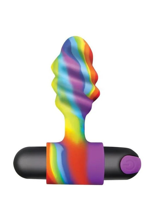 BangVibratingRainbowButtPlugSiliconeRechargeable