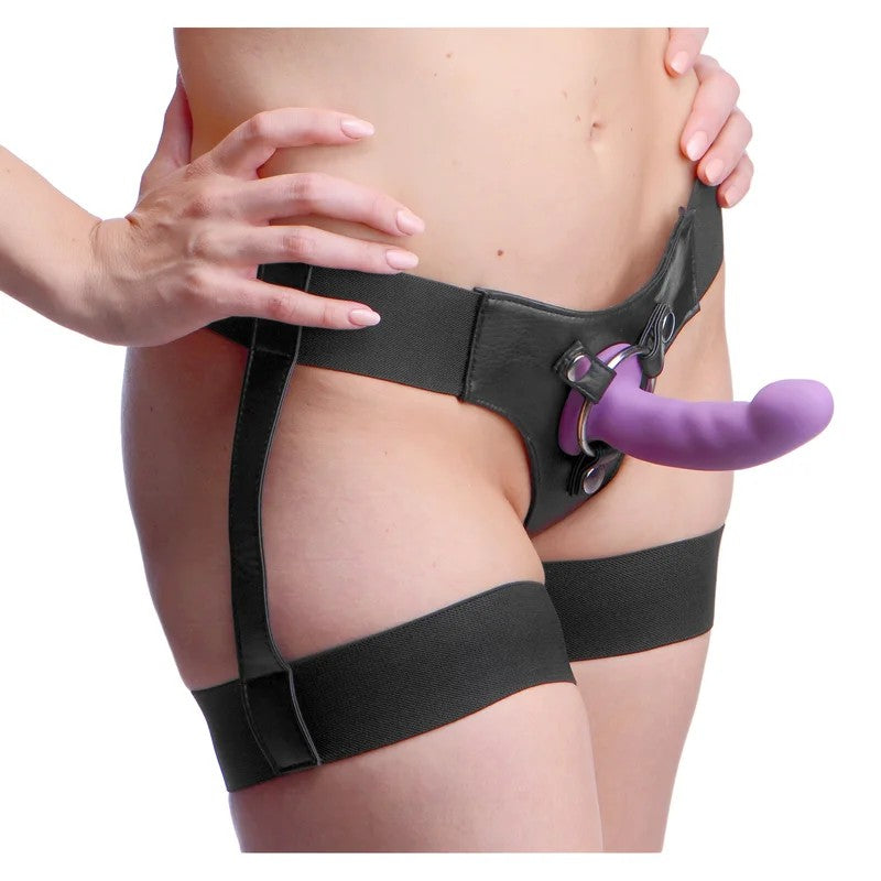 BardotGarterBeltStrapOnHarnesswithSiliconeG-SpotDildo