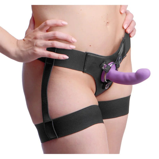 BardotGarterBeltStrapOnHarnesswithSiliconeG-SpotDildo