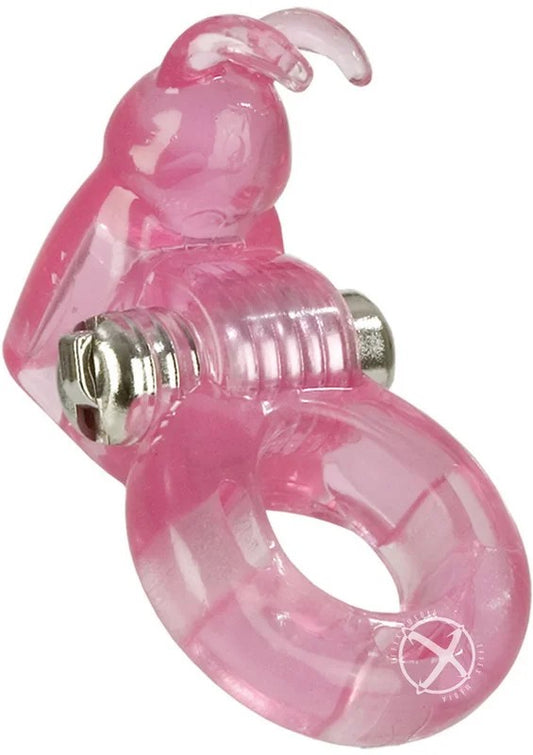 BasicEssentialsBunnyEnhancerVibratingCockRingwithClitoralStimulation