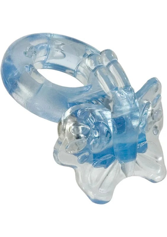 BasicEssentialsButterflyEnhancerVibratingCockRingwithClitoralStimulation