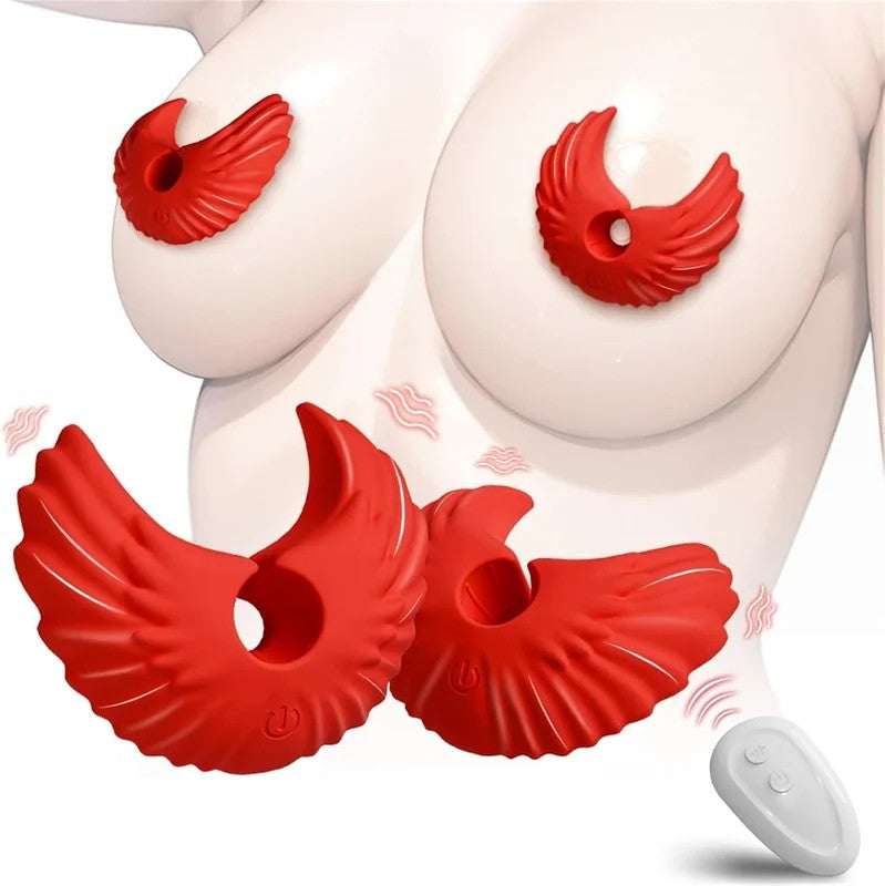 BDSMAngelWingsVibratingNippleClampswithRemoteControl