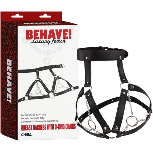 Behave!–BreastHarnessWithO-RingChains(Black)
