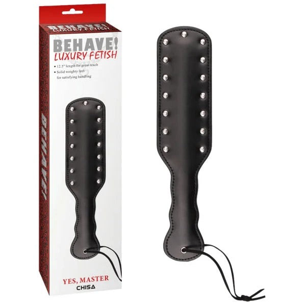 Behave!–YesMaster32cmStuddedSpankingPaddle(Black)