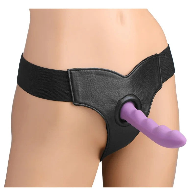 BellaVelvetLinedElasticStrapOnHarness