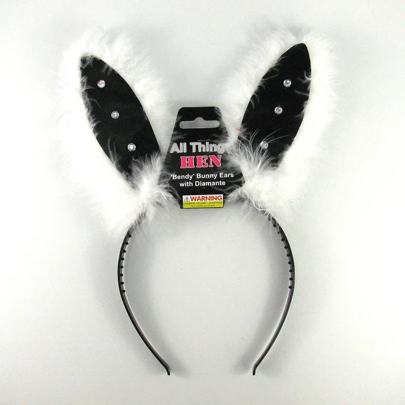 BendyBunnyEarswithDiamante(Black)