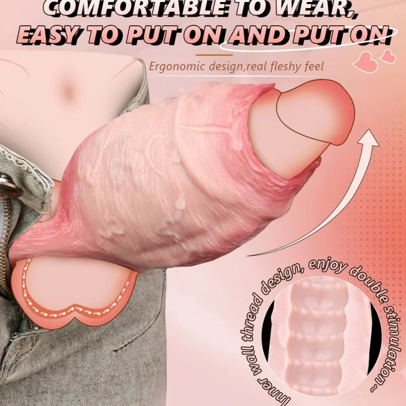 BigGirthyRealisticCockSleeve–EffectivePenisExtenderPeggingEnhancementforMenGay