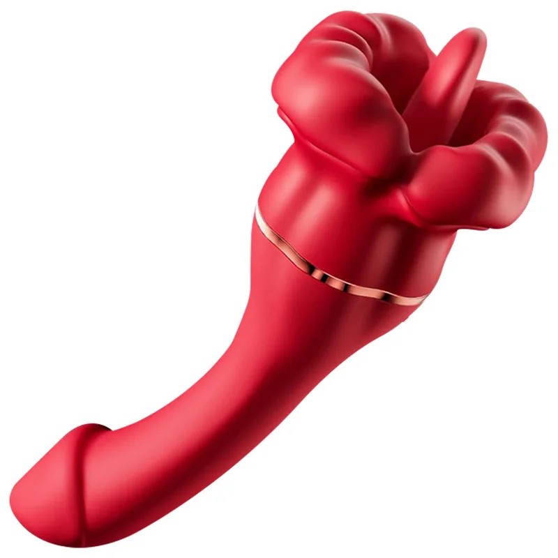 BigMouthTongueClitStimulatorAnalDildoRoseToy–DoubleClitoralVibratorGSpotProstateMassager