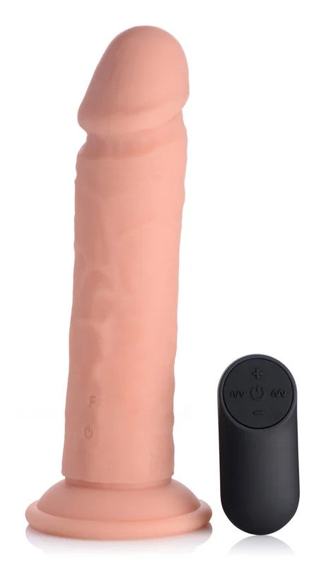 BigShotVibratingRemoteControlSiliconeDildo–8Inch