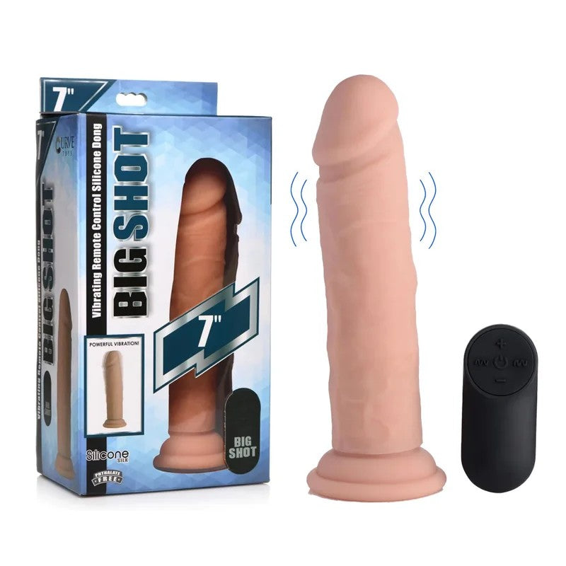 BigShotVibratingSilicone7InchDildowithRemote