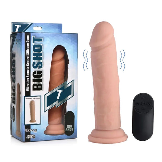 BigShotVibratingSilicone7InchDildowithRemote