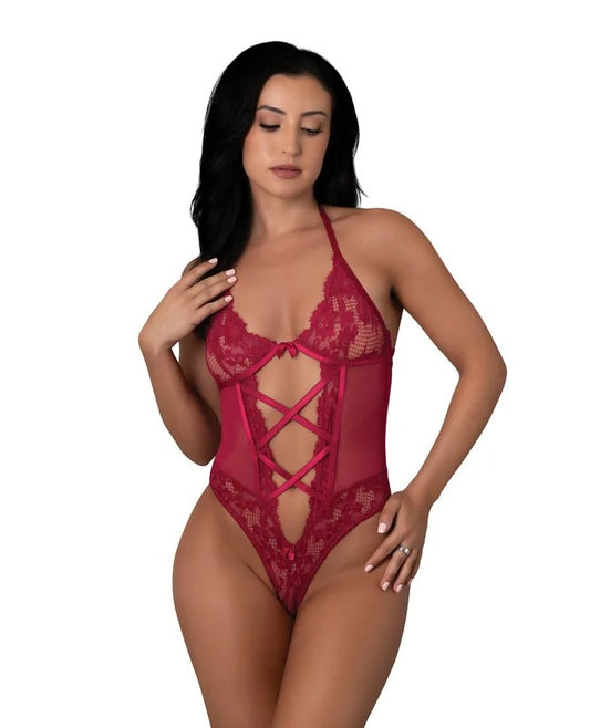 BlackCherryHalterTeddy–RedL/XL