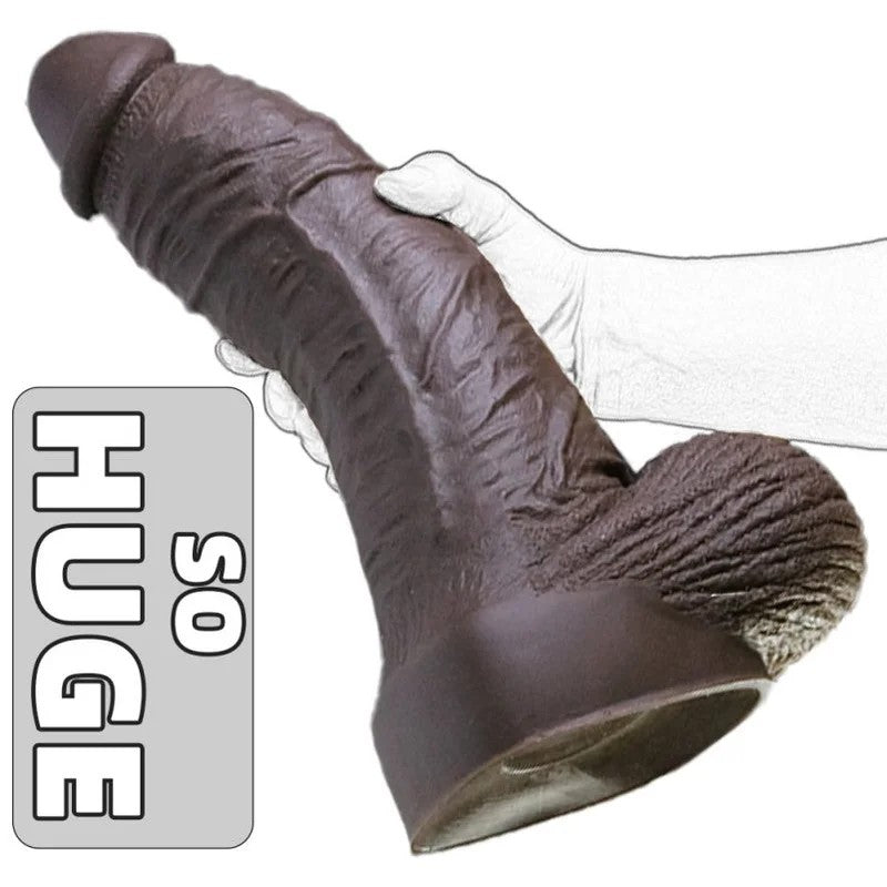 BlackLifelikeSiliconeGiantFistDildo–InsertionAnalandVaginalSuctionCupPlugforWomen