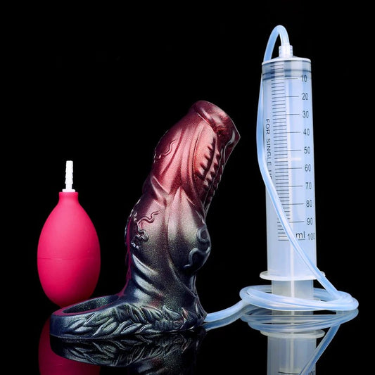 BlackSamuraiSquirtingPenisSleeve–FantasyCocksleeveExtenderFakeCumCondom