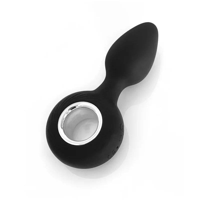 BlackSiliconeAnalPlugVibeButtPlug