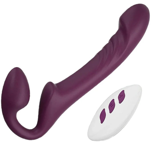 BlissRotatingHeadRemoteControlStraplessStrapOn–Maroon