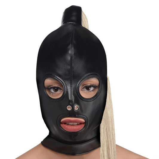 BlondePonytailBondageHood
