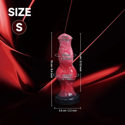 Blood-RedFantasyCanineSiliconePenisSleeve–WearableCockExtenderforGirth&Stamina