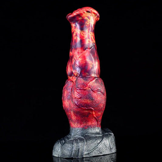 Blood-RedFireDragonSiliconeMonsterKnotDildo–FantasyG-SpotExpansionSexToy