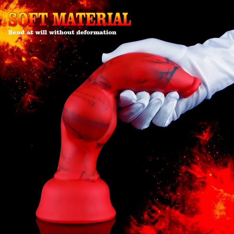 Blood-RedSiliconeRealisticCanineDildo–TargetedSwellforVaginalExpansionPleasure
