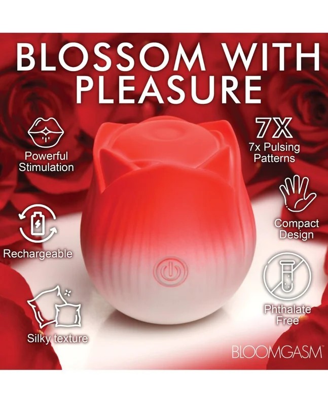 BloomgasmPulsingPetalsThrobbingRoseStimulator–Red