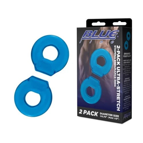 BlueLine–2-PackUltra-StretchStaminaEnduranceCockRingSet(Blue)