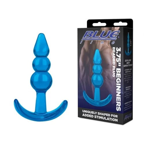 BlueLine–3.75″BeginnersBeadedButtPlug(Blue)