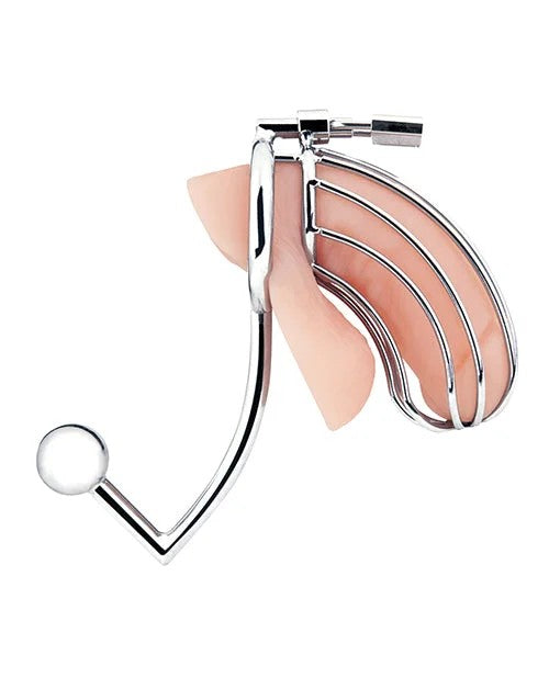 BlueLineCockCagewithAnalStimulator–Silver