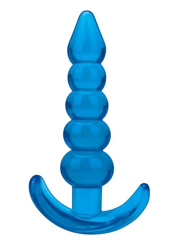 BlueLineMediumBeadedAnalPlug