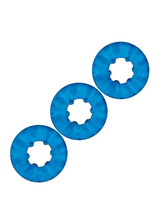 BlueLineRibbedRiderCockRing