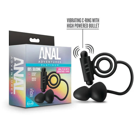 Blush–AnalAdventuresAnalPlugwithVibratingC-Ring(Black)