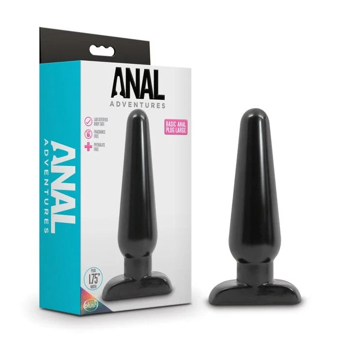 Blush–AnalAdventuresBasicAnalPlug–Large(Black)
