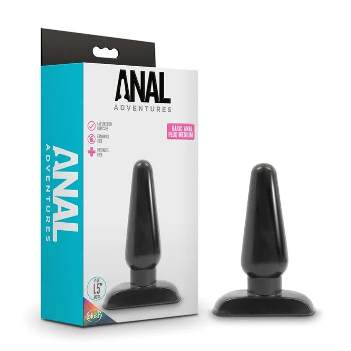 Blush–AnalAdventuresMediumBasicAnalPlug(Black)