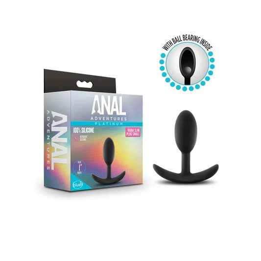 Blush–AnalAdventuresPlatinumVibraSlimPlug–Small(Black)
