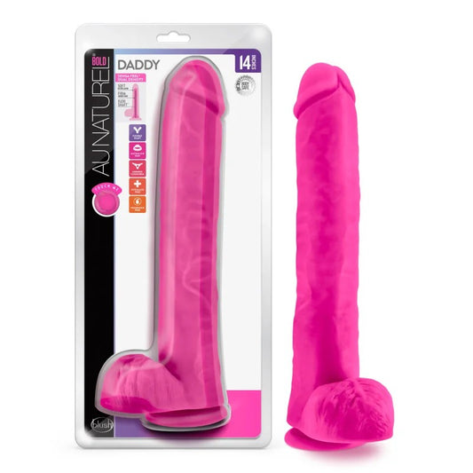 Blush–AUNaturelBold“Daddy”14″SensaFeelDualDensityDongwithSuctionBase(Pink)