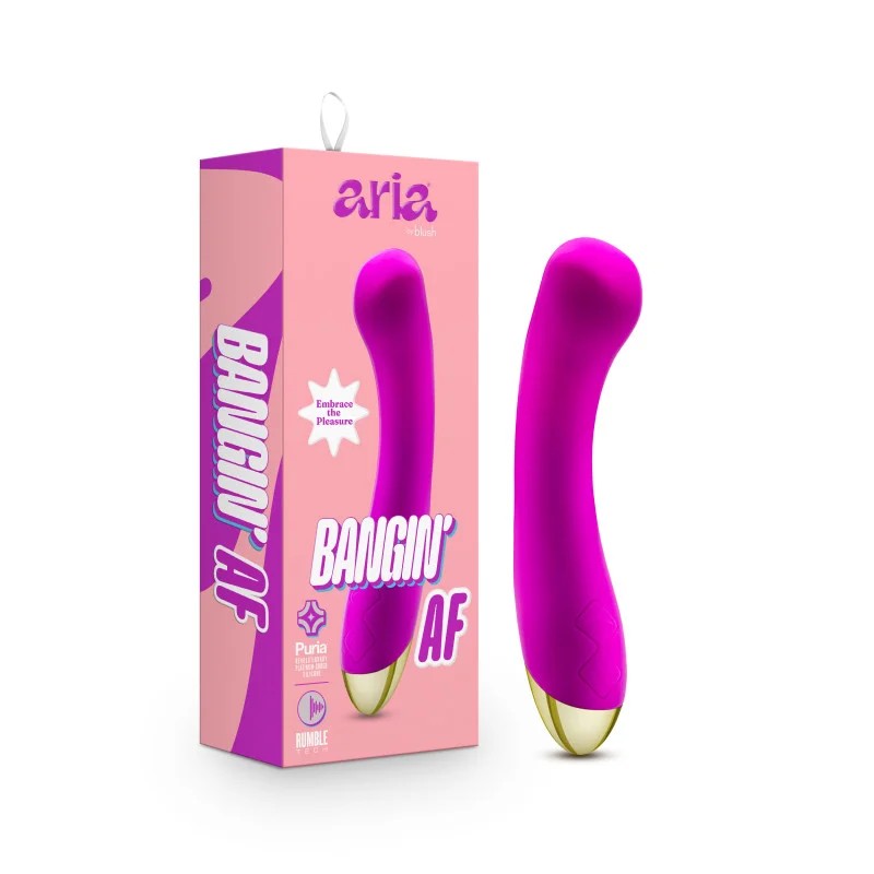 Blush–“BanginAF”G-SpotSiliconeRumbleVibrator(Purple)
