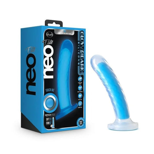 Blush–NeoElite7″“Tao”DualDensitySiliconeDildo(Glow-in-the-DarkBlue)