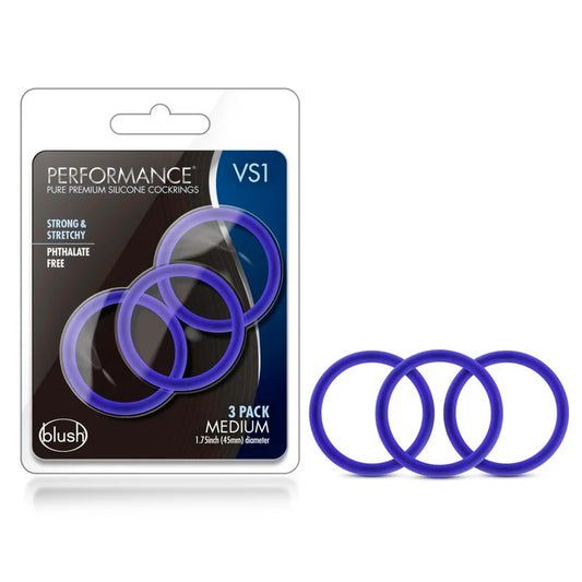 Blush–PerformanceVS1CockRingsMedium3pk(Indigo)