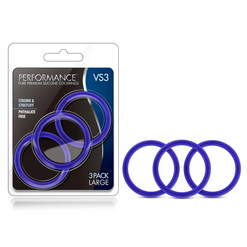 Blush–PerformanceVS3CockRing3PackLarge(Blue)