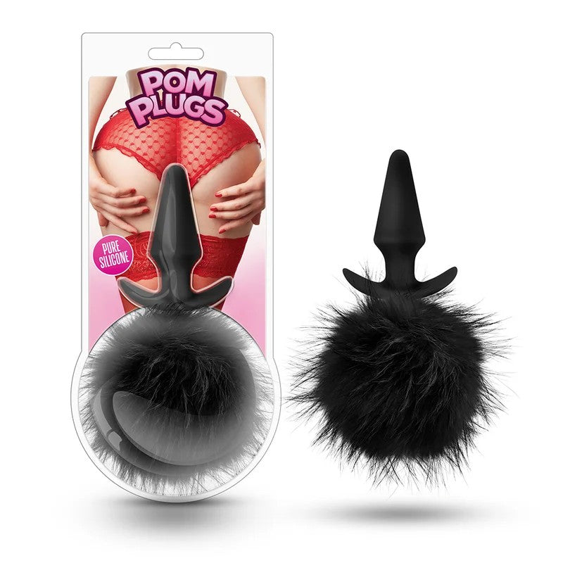 Blush–POMPlugsFluffyPom-PomButtPlug(Black)