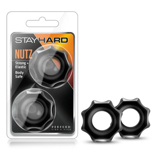 Blush–StayHardNutzCockring2Pk(Black)