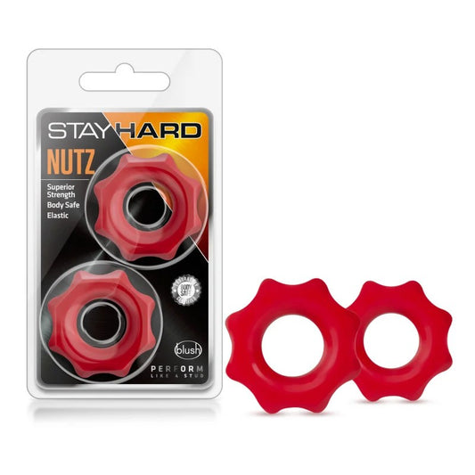 Blush–StayHardNutzCockring2Pk(Red)
