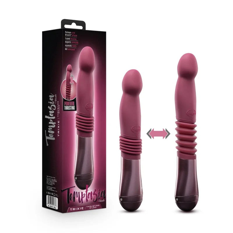 Blush–Temptasia“Trixie”ThrustingG-SpotDildo(Burgundy/Wine)