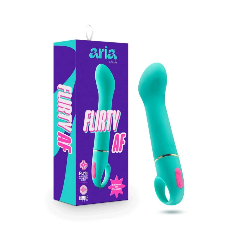 BlushAriaFlirtyAFSiliconeG-SpotVibratorwithLoopHandleTeal