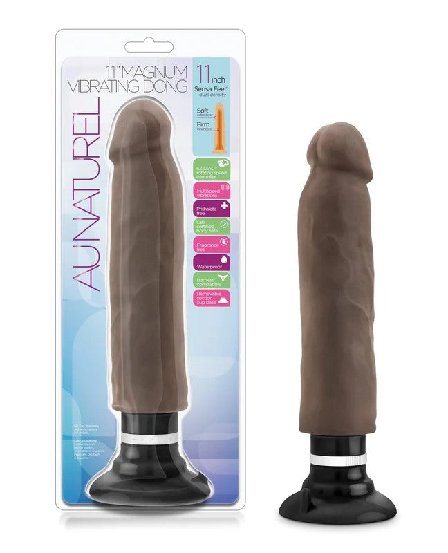 BlushAuNaturel11″SensaFeelMagnumVibratingDong–Chocolate