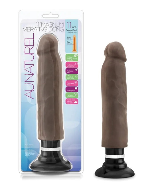 BlushAuNaturel11″SensaFeelMagnumVibratingDong–Chocolate
