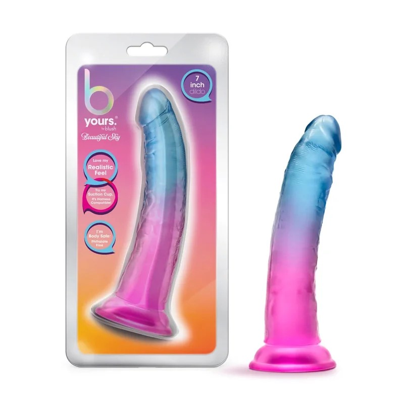 BlushBYours7″BeautifulSkyDildoWithSuctionCup