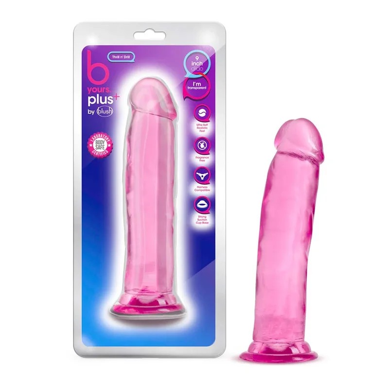 BlushBYoursPlusThrillNDrill9.5InchExtraLongDIldowithSuctionCup