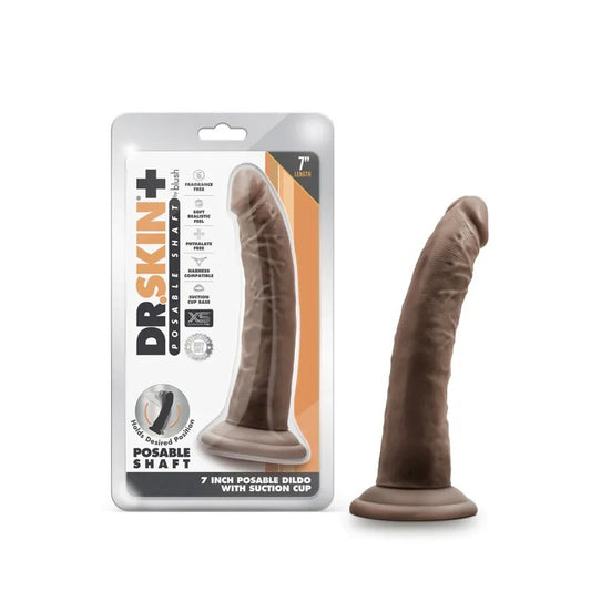 BlushDr.SkinPlus7″PosableRealisticBrownDildo